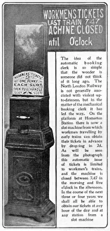 Automatic train ticket machine, 1904 Automatic train ticket machine, 1904