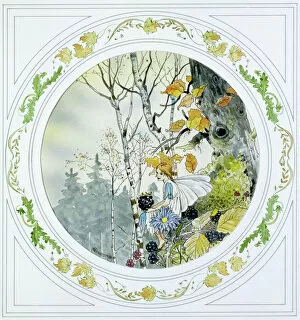 Autumn Gallery: Autumnal Scene with Fairy & Blackberries