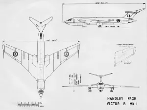 Handley Page HP-80 Victor B-1 RAF 3-View Drawing Print