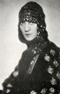 Aviator Antonia de Varelia in aviation style hat Aviator Antonia de Varelia in aviation style hat