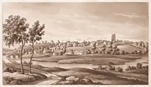 Prints of Axminster, Devon, famous for its carpetmaking Axminster Prints: Axminster Devon Print: Carpetmaking Townscape