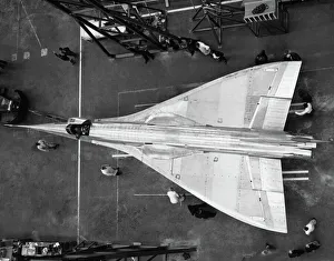 Bac 221 Supersonic Prototype in 1964 in a Hangar at Filt?