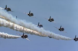 White Hawk Gallery: BAe Systems Hawks RAF Red Arrows formation smoke Cosford