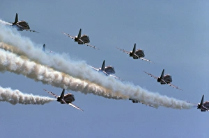 BAe Systems Hawks RAF Red Arrows formation smoke Cosford BAe Systems Hawks RAF Red Arrows formation smoke Cosford