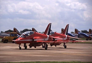 BAe Systems Hawks RAF Red Arrows XX264 taxy at RIAT Fairford