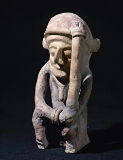 Inhabited Gallery: Bahia Culture (Mahia, Ecuador). Male figure representing a t