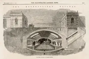 London Underground History Prints: Baker Street Station Cross-section
