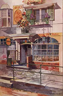 A baker's shop in a country village. Date: 1909 A baker's shop in a country village. Date: 1909