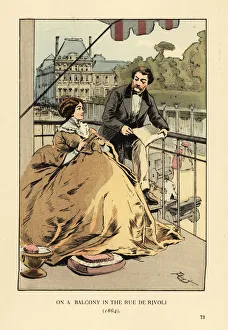 On a balcony in the rue de Rivoli, Paris, 1864 On a balcony in the rue de Rivoli, Paris, 1864