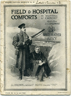 Baldwins knitting leaflet, WW1, winter at the front Baldwins knitting leaflet, WW1, winter at the front