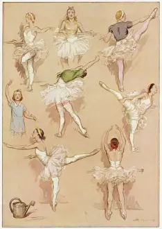 Ballet Dancers Exercising Print