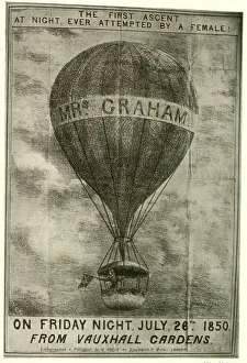 Balloon ascent by Mrs Graham, Vauxhall Gardens, London Balloon ascent by Mrs Graham, Vauxhall Gardens, London