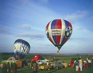 Balloons taking off near Newquay, Cornwall Balloons taking off near Newquay, Cornwall