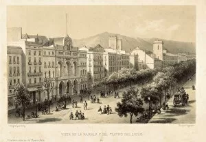 Teatro Gallery: Barcelona (19th c.). The Rambla and the Teatro