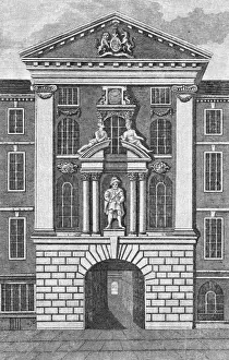 Prints of The principal entrance Date: 1813 Hospital Prints: Mary Evans Prints Online: Barts Hospital Gateway Print, 1813