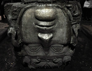 Basilica Cistern. 6th century. Medusa column base. Istanbul Basilica Cistern. 6th century. Medusa column base. Istanbul