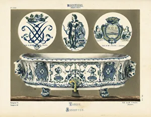 Basin and plates from Moustiers, France Basin and plates from Moustiers, France