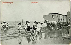 Paddling Gallery: Bathers and Bathing Machines at Scheveningen, The Hague