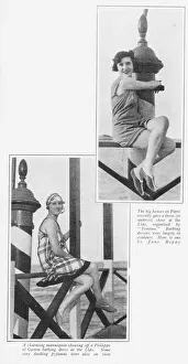 Two bathing suits shown on the Lido, Venice, 1926 Two bathing suits shown on the Lido, Venice, 1926