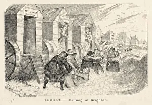 <b class=qtipBold><figcaption>Bathingmachines/Brighton</figcaption></b><br>Ladies and babies paddle and splash in the sea at Brighton<br><em>© Mary Evans Picture Library</em> Bathingmachines/Brighton