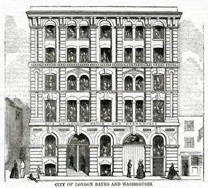 Baths and washhouses in Golden Lane, London 1865 Baths and washhouses in Golden Lane, London 1865