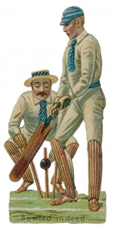 <b class=qtipBold><figcaption>Batsmen Scrap</figcaption></b><br>Batsmen and wicketkeeper<br><em>© Mary Evans Picture Library</em> Batsmen Scrap