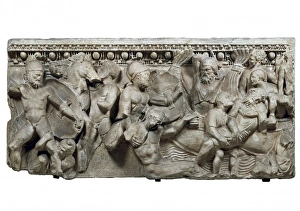 Battle of Marathon. Detail of a sarcophagus Battle of Marathon. Detail of a sarcophagus