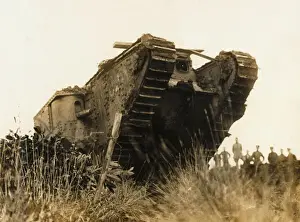 Prints of A tank at the Battle of the Menin Road on the British Western Front during World War I Battlefield Prints: Battle of the Menin Road Print: WWI Tank on Western Front