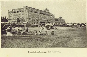 The beach near the Excelsior Hotel, Lido, Venice, 1924 The beach near the Excelsior Hotel, Lido, Venice, 1924