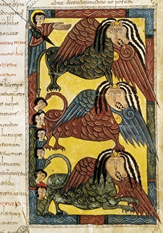 Beatus of Liebana. 10th c. Sheet 150. Death of Beatus of Liebana. 10th c. Sheet 150. Death of