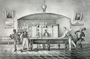 The beauties of billiards: a carom on the dark red The beauties of billiards: a carom on the dark red