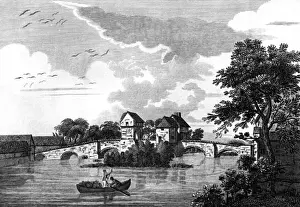 Bedford Bridge circa 1770 Watercolour Print