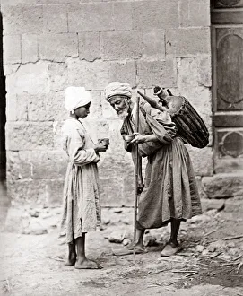 Beggar seeking alms, Egypt, circa 1880s. Date: circa 1880s Beggar seeking alms, Egypt, circa 1880s. Date: circa 1880s