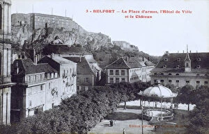 Belfort, France - La Place d'armes, l'Hotel de Ville, Castle