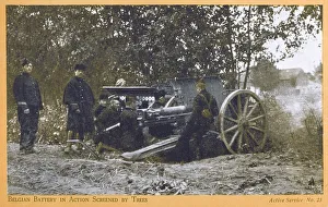Belgian Artillery Battery in action - WWI Belgian Artillery Battery in action - WWI