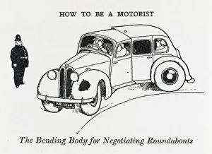 <b class=qtipBold><figcaption>The bending body / W H Robinson</figcaption></b><br>Larger, longer cars may find negotiating a small roundabout quite difficult. To overcome this, a car body jointed in the middle, allowing it to gracefully bend around the most awkward corners...if only they did this with buses. Please note: Credit must appear as (c) Courtesy of the estate of Mrs J.C.Robinson/Pollinger Ltd/Mary Evans Picture Library<br><em>© Mary Evans Picture Library 2015 - https://copyrighthub.org/s0/hub1/creation/maryevans/MaryEvansPictureID/10411909</em> The bending body / W H Robinson
