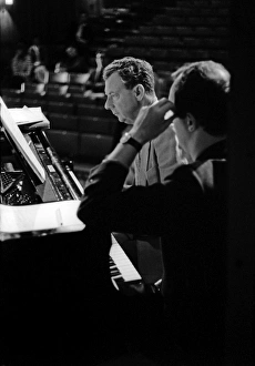 Benjamin Britten working on his score Benjamin Britten working on his score