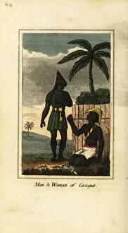 Bissau Collection: Bijogos man and woman of Cazegut (Guinea Bissau), 1818