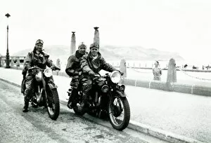 Veteran Collection: Three bikers on their veteran BSA motorcycles