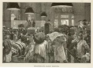 Billingsgate Market Print: Fishmongers at Work