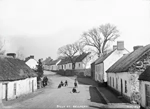 Early 20th Century Print of Thatched Bellaghy Street Scene