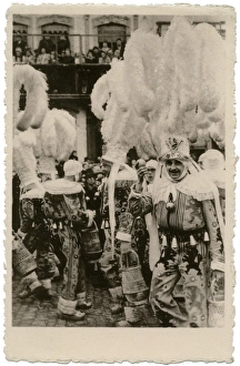Binche, Belgium - people in carnival costume Binche, Belgium - people in carnival costume