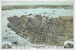 Birds eye view of the city of Charleston South Carolina 187 Birds eye view of the city of Charleston South Carolina 187