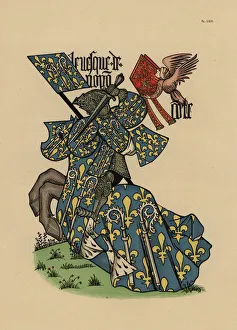 Bishop of Noyon, Eveque de Noyon, with mitre and standard Bishop of Noyon, Eveque de Noyon, with mitre and standard