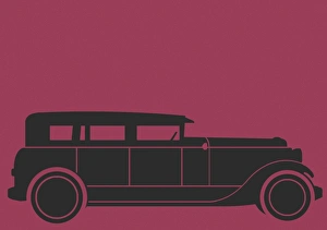 <b class=qtipBold><figcaption>Black Car on Maroon Background</figcaption></b><br>Black Car on Maroon Background.<br><em>© Mary Evans Picture Library</em> Black Car on Maroon Background