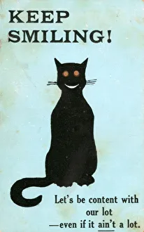 Black cat on a postcard - Keep Smiling! Black cat on a postcard - Keep Smiling!