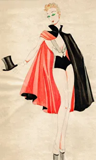 Hostesses Gallery: Black Cloak Girl - Murrays Cabaret Club costume design
