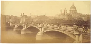 <b class=qtipBold><figcaption>Blackfriars Bridge C1890</figcaption></b><br>looking north, with Blackfriars Station in the centre of the photo, St Paul's Cathedral on the skyline<br><em>© Mary Evans Picture Library</em> Blackfriars Bridge C1890