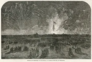 <b class=qtipBold><figcaption>Blackheath Fireworks</figcaption></b><br>The fall of Sebastopol is celebrated with dramatic fireworks and a large bonfire on Blackheath.<br><em>© Mary Evans Picture Library</em> Blackheath Fireworks