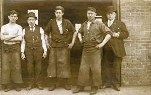 Blacksmiths outside their foundry or forge, USA Blacksmiths outside their foundry or forge, USA